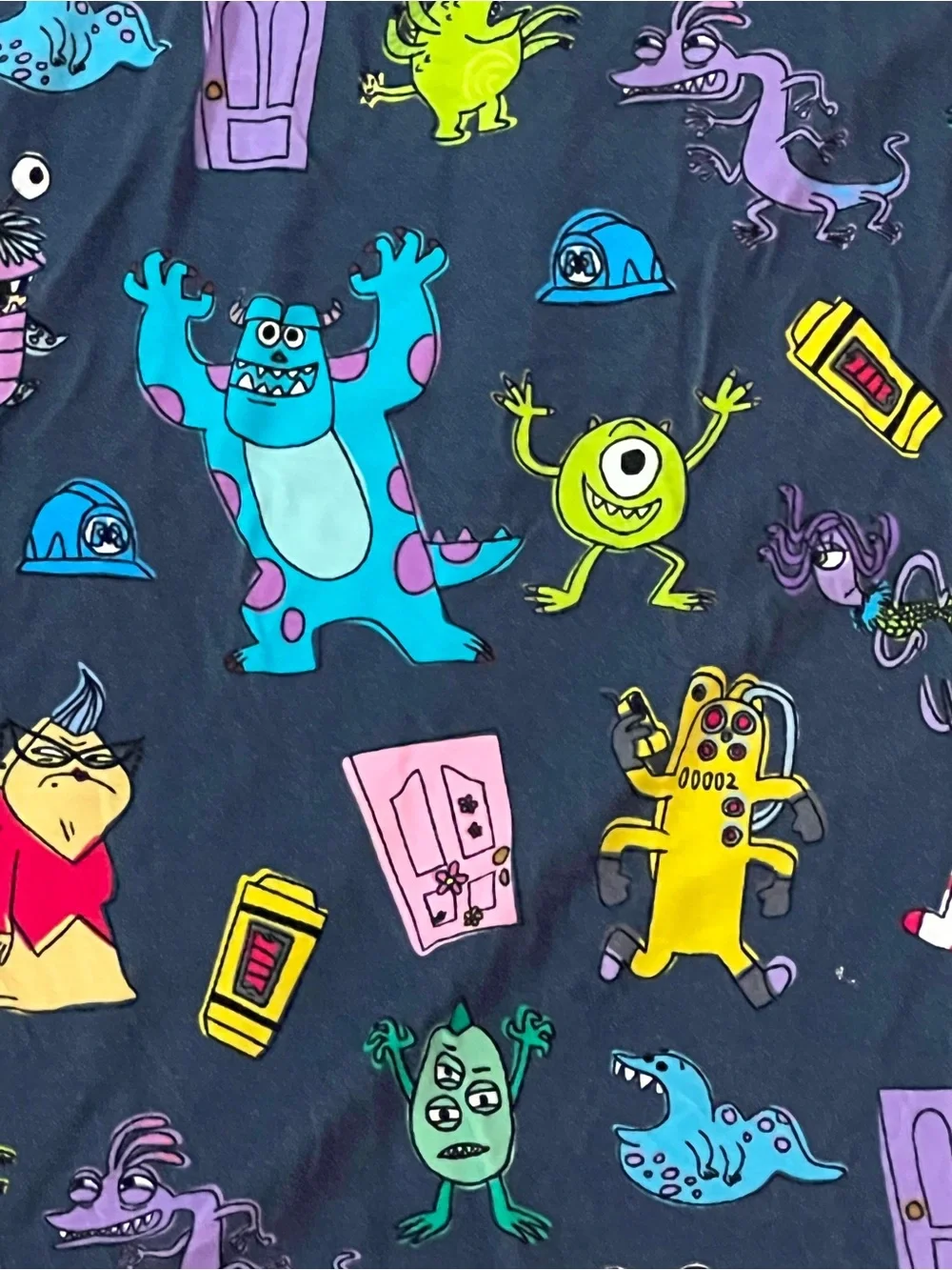 Little Sleepies Disney Monsters Inc Pajama Set Size 7/8 EUC